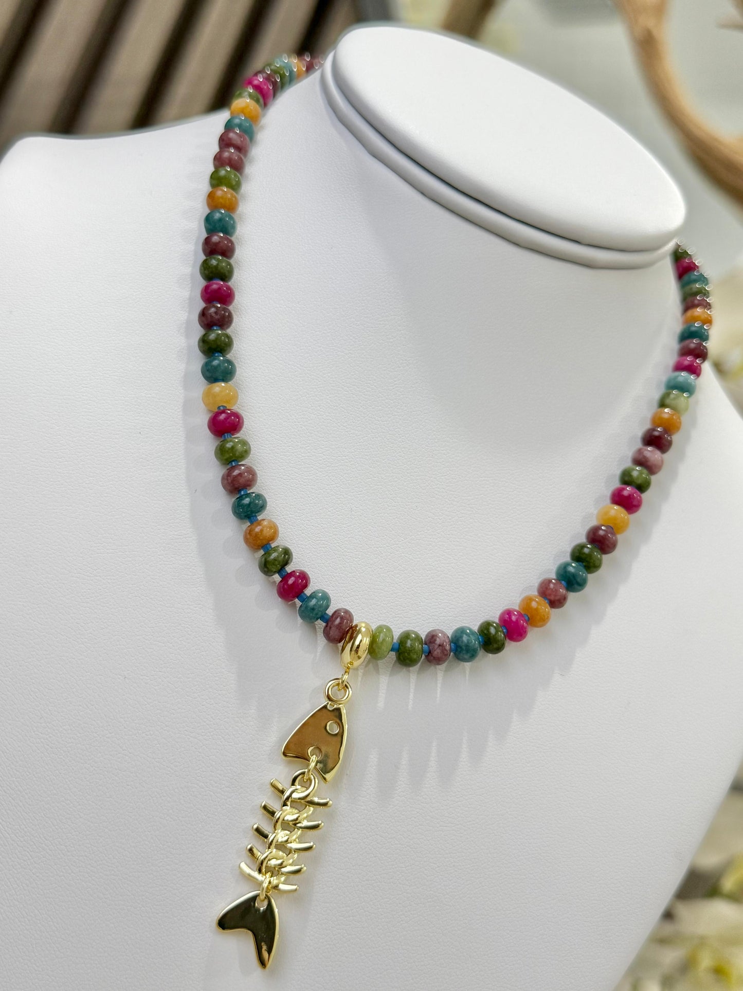 Ágate fish necklace