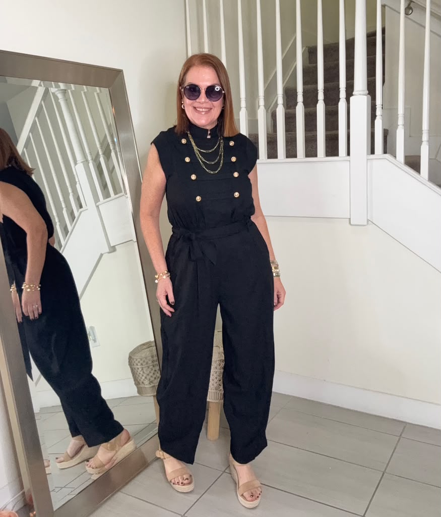 Romina Jumper – Cotton Linen Black Jumpsuit | Kapel Boutique