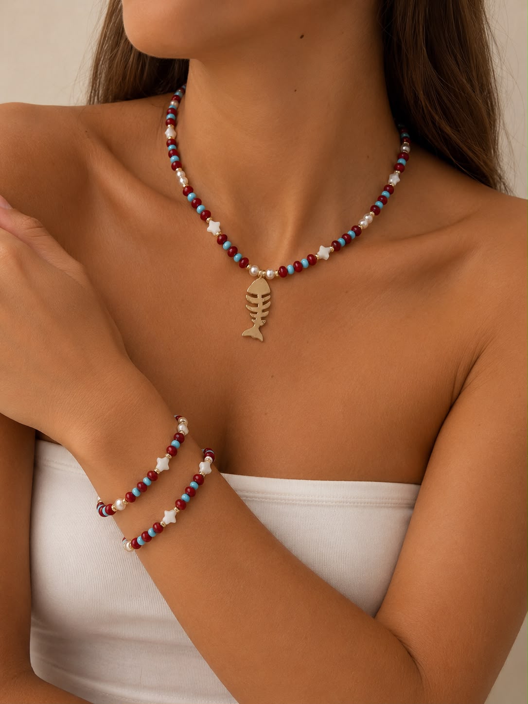 Nemo Chocker - Beaded Fish Charm Necklace | Kapel Boutique