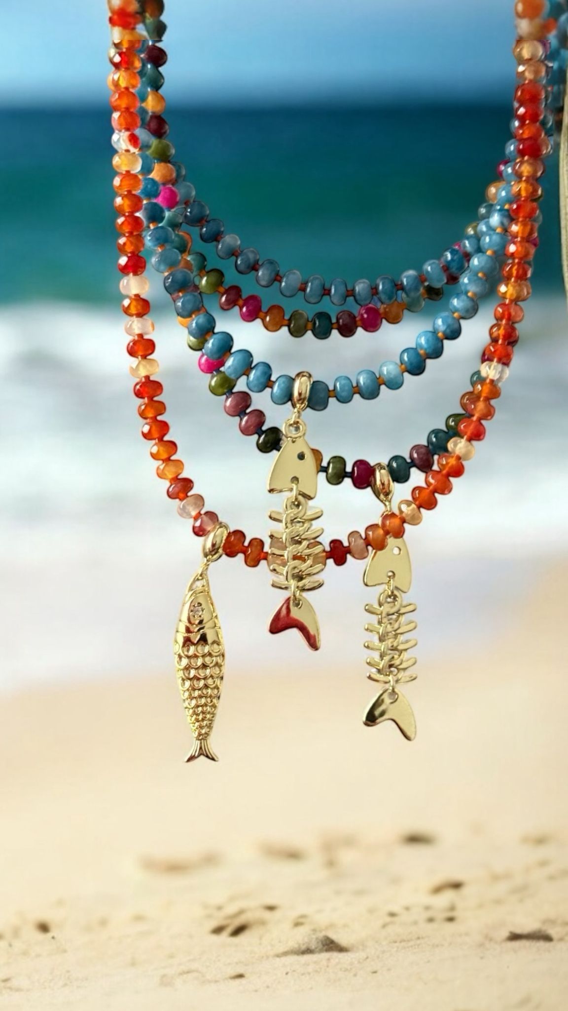 Ágate fish necklace