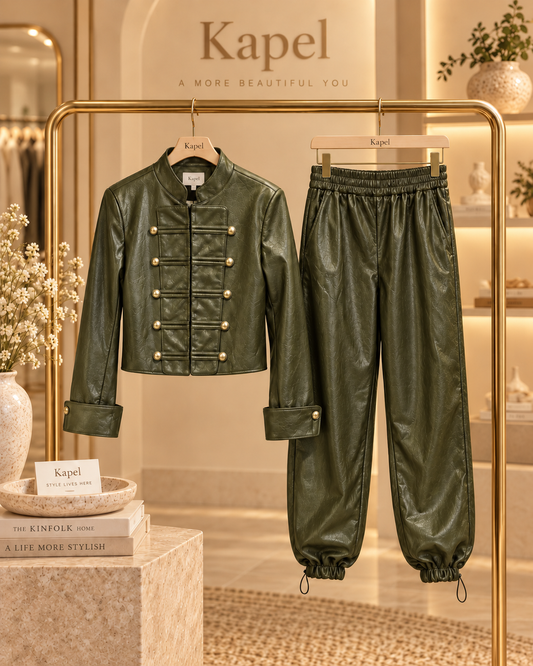 Estela leather jogger