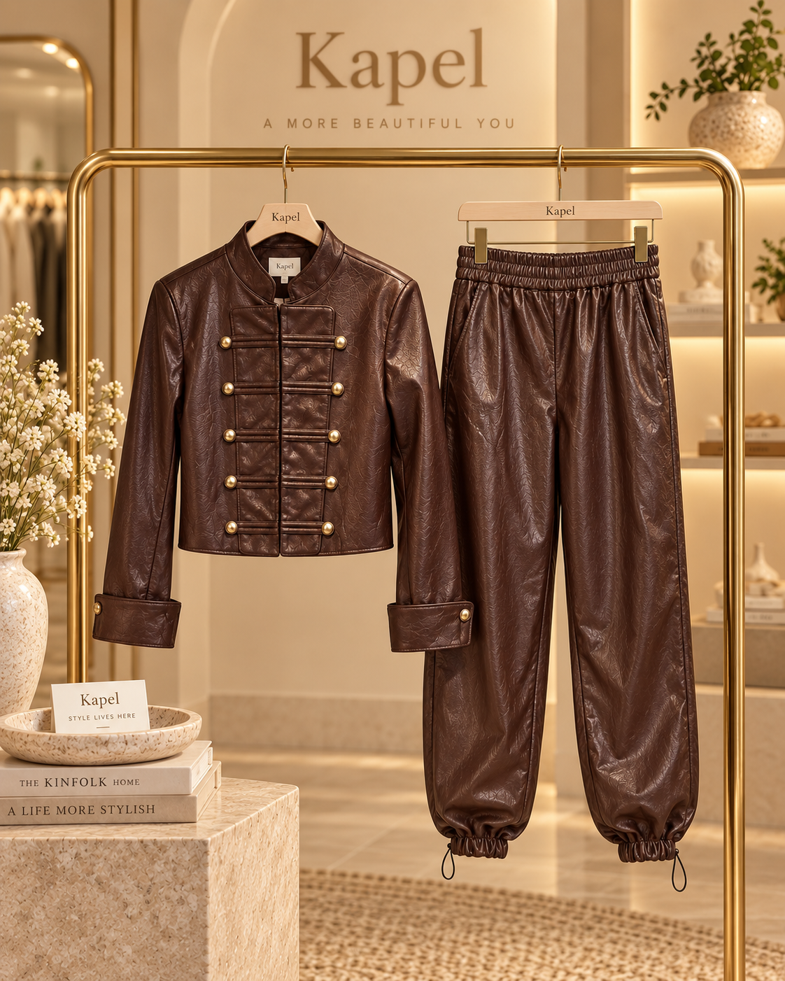 Estela leather jogger