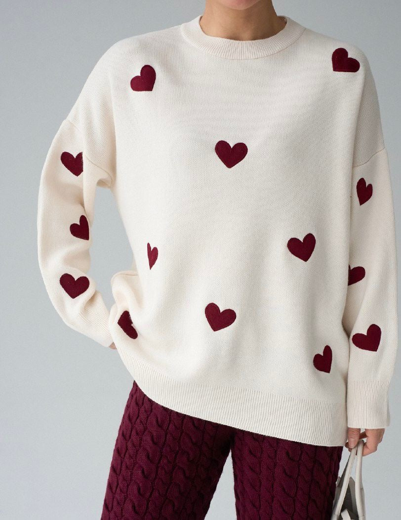 Rose Heart Sweater