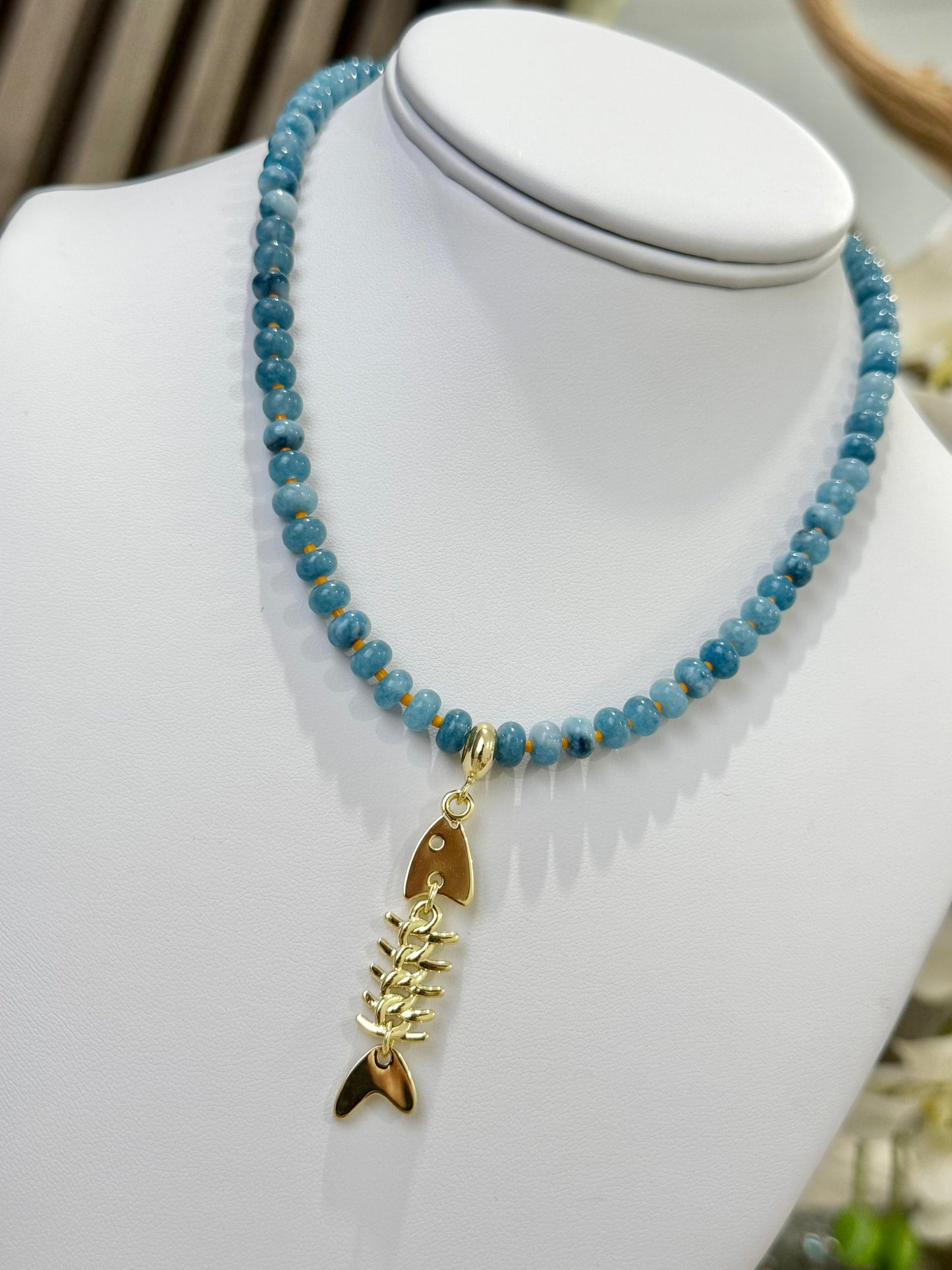 Ágate fish necklace