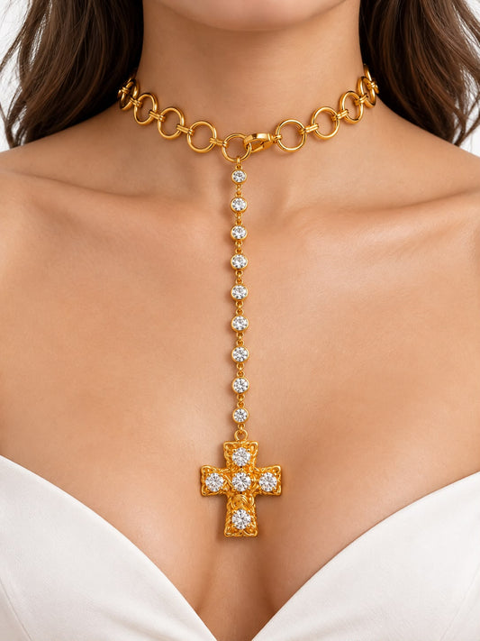 Fly Cross Choker Adjustable Necklace | Kapel Boutique