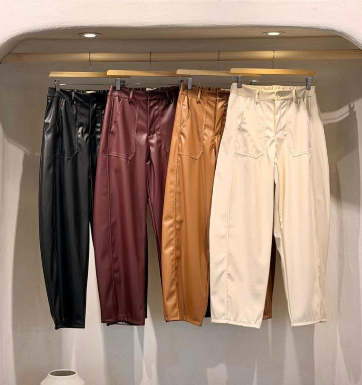 Ginebra Leather Barrel Pants | Kapel Boutique
