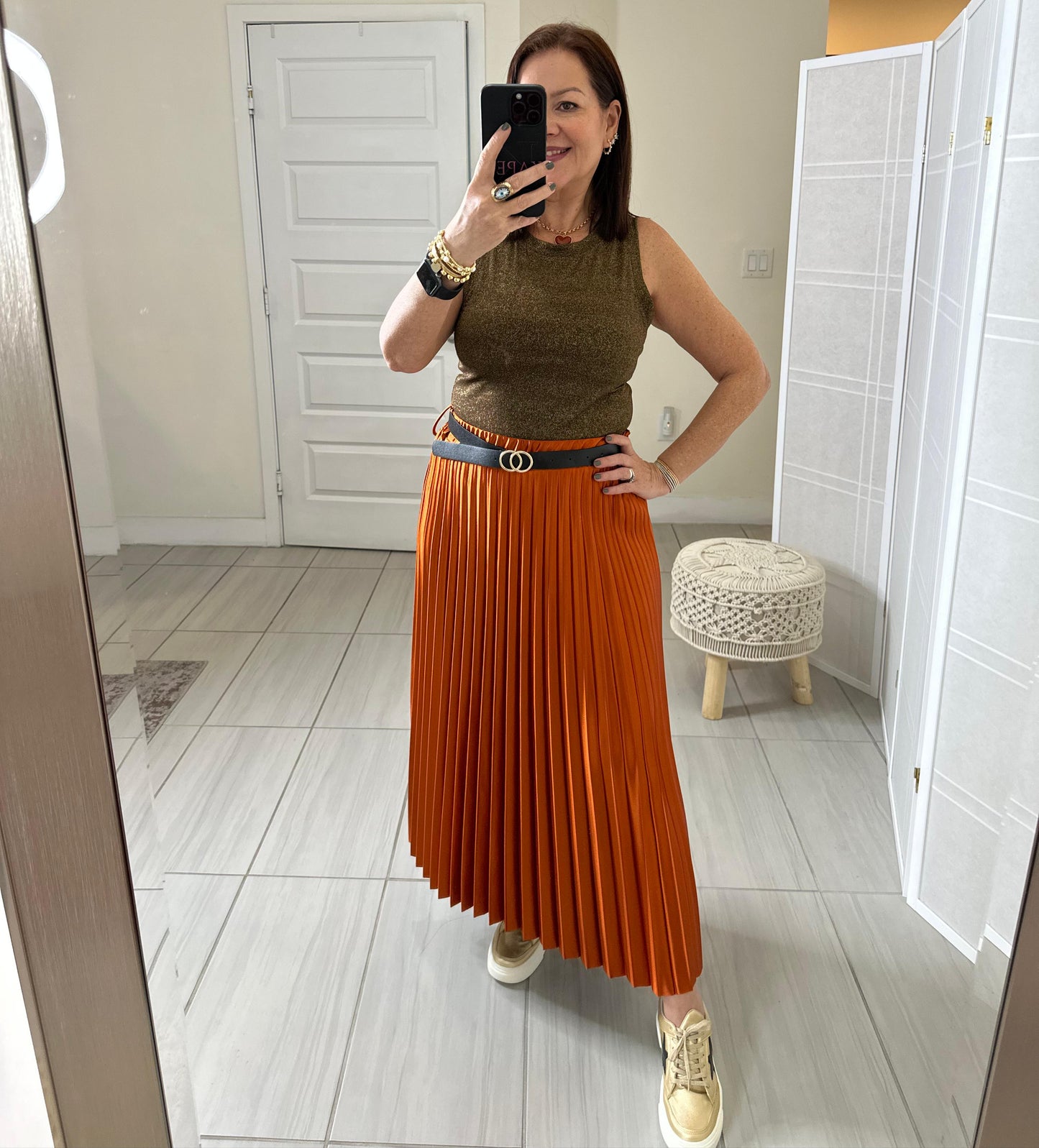 Aurora silk skirt