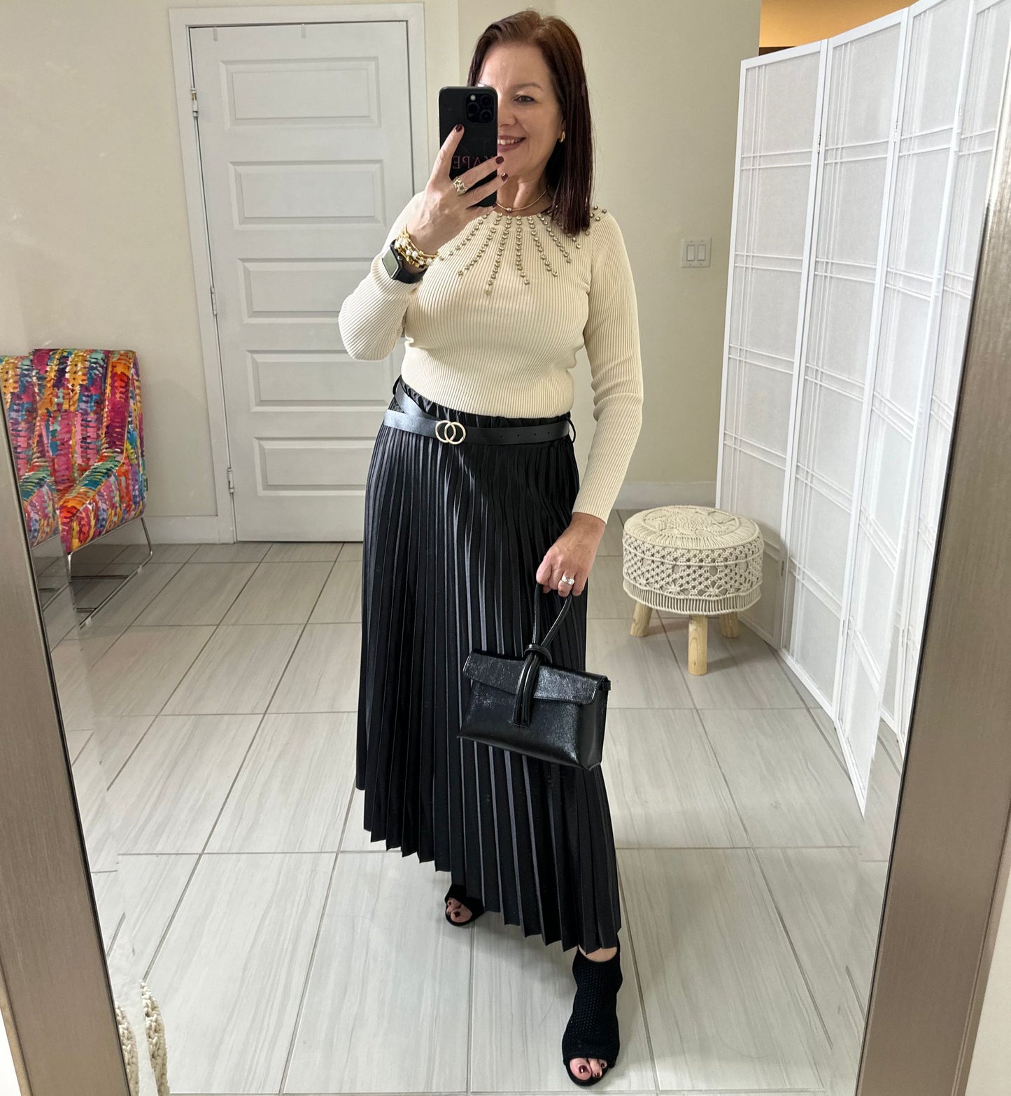 Aurora silk skirt