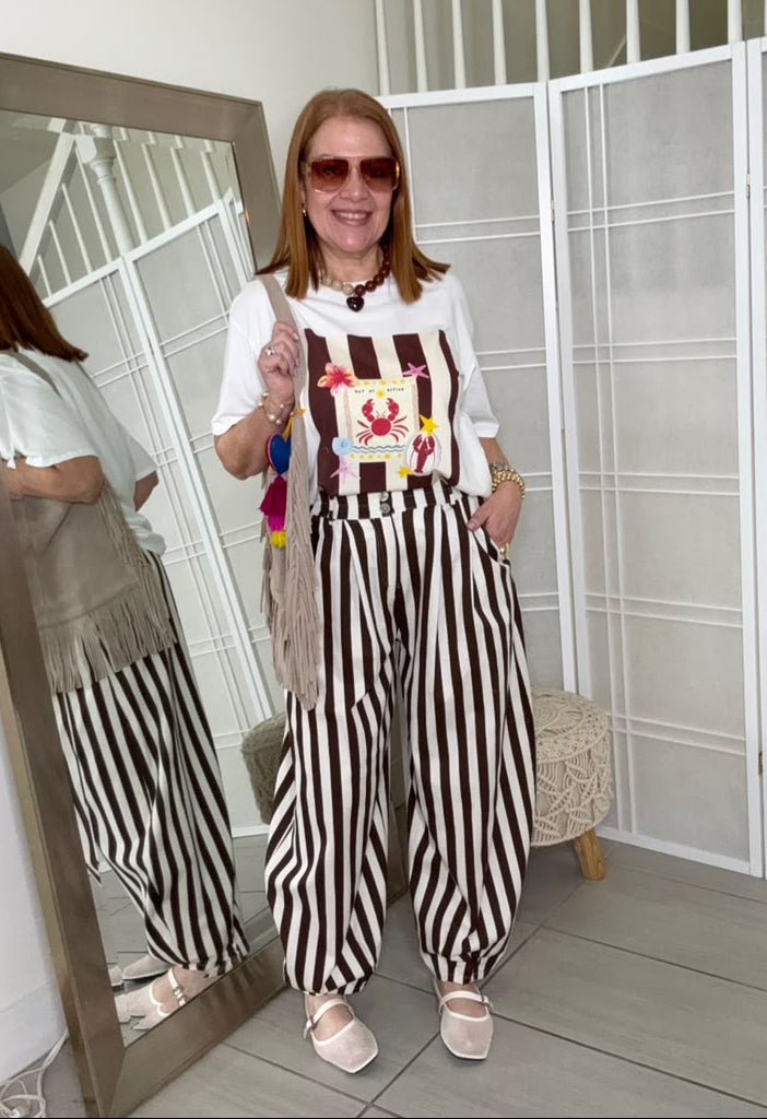 Jenna stripped pants | Kapel Boutique