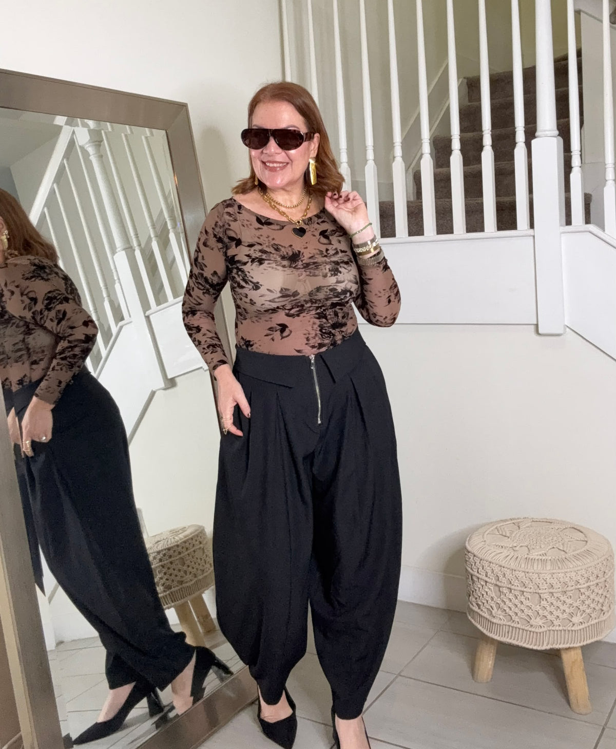 Molly Cotton Pants - Black & Beige | Kapel Boutique