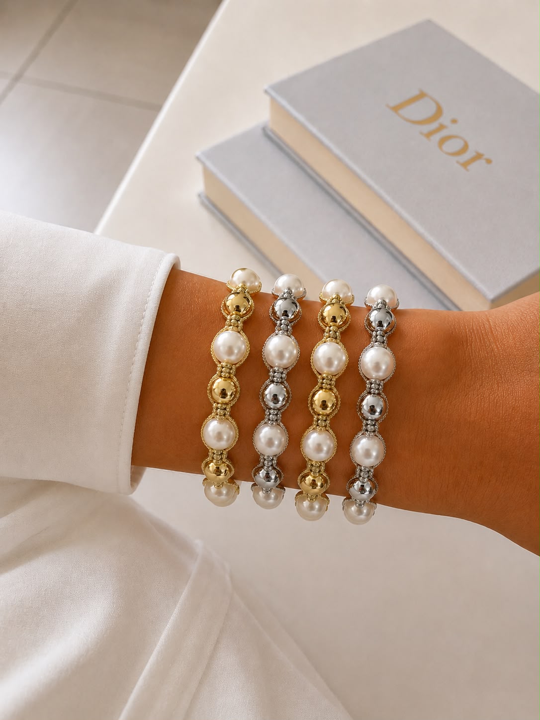 Gina Pearl Macrame Bracelet | Kapel Boutique
