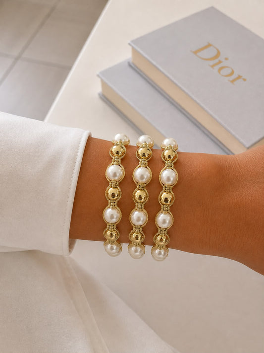 Gina Pearl Macrame Bracelet | Kapel Boutique